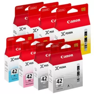 8 Pack Genuine Canon CLI-42 Ink Combo [1BK,1C,1M,1Y,1GY,1PC,1PM,1LGY]