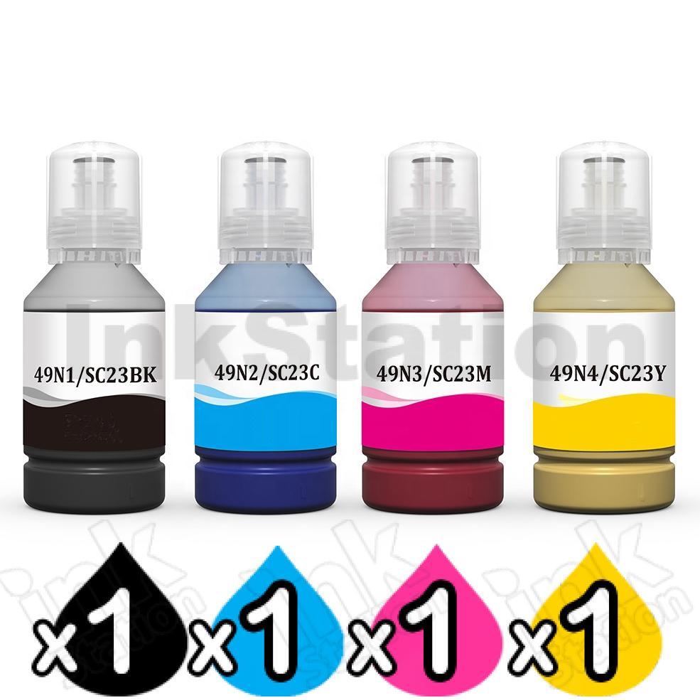 Epson 4 Pack T49N Compatible Sublimation Ink Bottle Combo [1BK,1C,1M,1Y