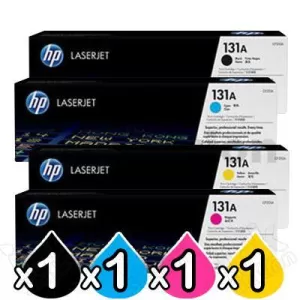 4 Pack HP CF210A-CF213A (131A) Genuine Toner Cartridges [1BK,1C,1M,1Y]