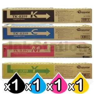 4 Pack Genuine Kyocera TK-8319 Toner Combo TASKalfa 2550ci [1BK,1C,1M,1Y]