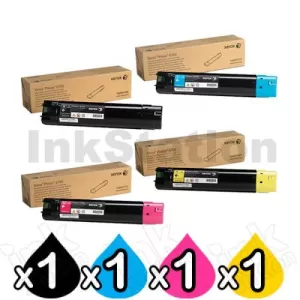 4 Pack Fuji Xerox Phaser 6700dn Genuine Toner Combo [1BK,1C,1M,1Y] - (106R01515-106R01518)