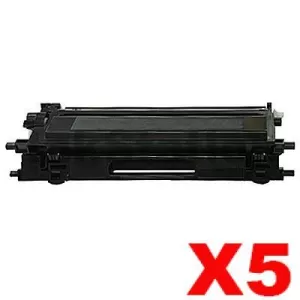 5 x Compatible Brother TN-240BK Black Toner Cartridge - 2,200 pages