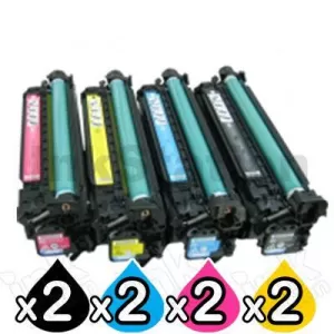 2 sets of 4 Pack Compatible Canon LBP 7018C (CART-329B,C,M,Y) Toner Cartridges [2BK,2C,2M,2Y]
