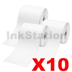 10 x Genuine Brother RD-S01C2 Black Text on White Label Roll 3PK Continuous 102mm x 42.8m  (30 Rolls in total)