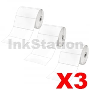 3 x Genuine Brother RD-S03C1 Black Text on White Die Cut Label Roll 3PK 102mm x 51mm - 810 labels per roll (9 Rolls in total)