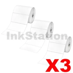 3 x Genuine Brother RD-S03C1 Black Text on White Die Cut Label Roll 3PK 102mm x 51mm - 810 labels per roll (9 Rolls in total)