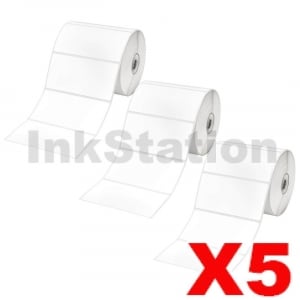 5 x Genuine Brother RD-S03C1 Black Text on White Die Cut Label Roll 3PK 102mm x 51mm - 810 labels per roll (15 Rolls in total)