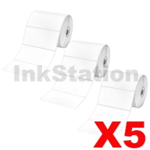 5 x Genuine Brother RD-S03C1 Black Text on White Die Cut Label Roll 3PK 102mm x 51mm - 810 labels per roll (15 Rolls in total)