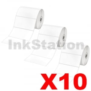 10 x Genuine Brother RD-S03C1 Black Text on White Die Cut Label Roll 3PK 102mm x 51mm - 810 labels per roll (30 Rolls in total)