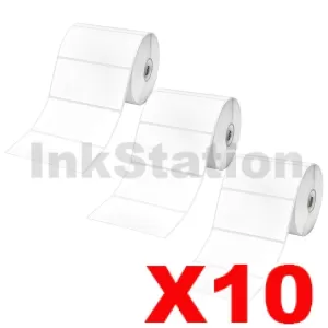 10 x Genuine Brother RD-S03C1 Black Text on White Die Cut Label Roll 3PK 102mm x 51mm - 810 labels per roll (30 Rolls in total)