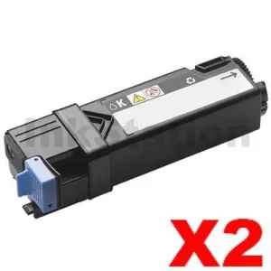 2 x Dell 2130cn 2135cn Black Compatible laser toner Cartridge - 2,500 pages