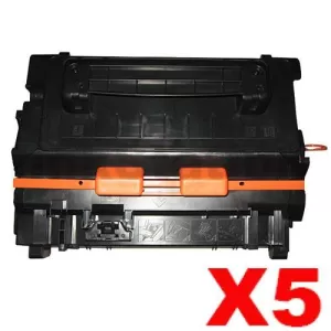 5 x HP CE390A (90A) Compatible Black Toner Cartridge - 10,000 Pages