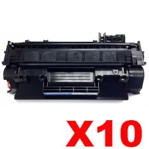 HP 10 x CF280A (80A) Compatible Black Toner Cartridge - 2,700 Pages ...