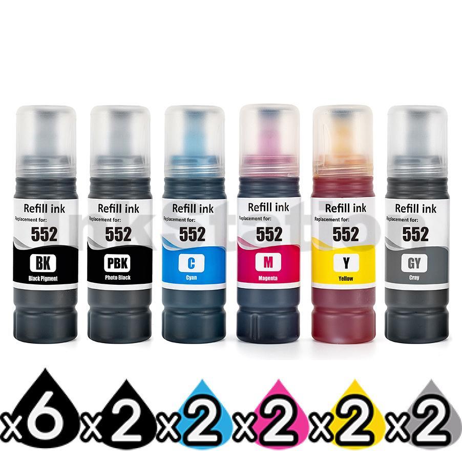 Epson 16Pack Compatible T552 EcoTank Ink Bottle Combo [6BK,2PBK,2C,2M