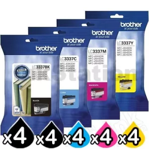 20 Pack Genuine Brother LC-3337 High Yield Ink Cartridge Combo [5BK, 5C, 5M, 5Y]