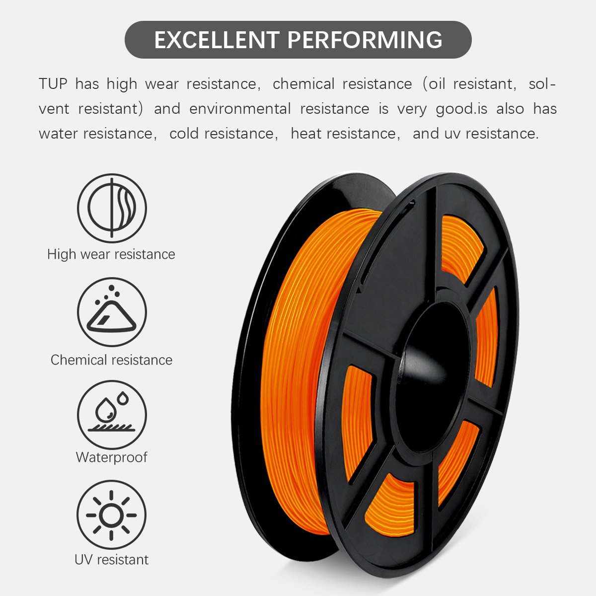 1 X Tpu 3d Filament 1.75mm Orange - 0.5kg - Inkstation