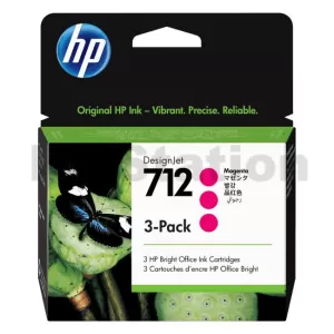 HP 712 Genuine [Tri Pack] Magenta Inkjet Cartridge 3ED78A 29ml each
