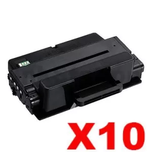 10 x Compatible Samsung ML-3310/ ML-3710/ SCX-4833/ SCX-5637/ SCX5737 (MLT-D205L 205) Black High Yield Toner SU965A - 5,000 pages