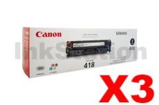 3 x Genuine Canon CART-418BK Black Toner Cartridge - 3,400 pages