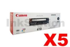 5 x Genuine Canon CART-418BK Black Toner Cartridge - 3,400 pages