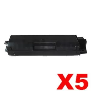5 x Non-Genuine alternative for TK-594K Black Toner Cartridge suitable for Kyocera FS-C2026MFP, FS-C2126MFP, FS-C2526MFP, FS-C2626MFP, FS-C5250DN, M-6026CDN, M-6526CDN, P-6026CDN - 7,000 pages