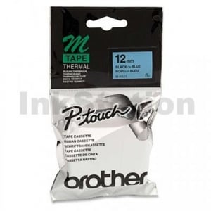 Genuine Brother M-K531 12mm Black Text on Blue Tape - 8 meters