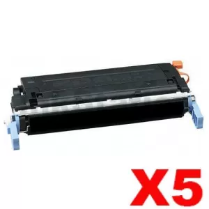 5 x HP C9720A (641A) Compatible Black Toner Cartridge  - 9,000 Pages