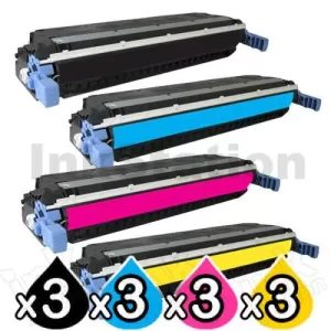 3 sets of 4 Pack HP C9730A-C9733A (645A) Compatible Toner Cartridges [3BK,3C,3M,3Y]