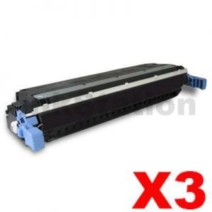 3 x HP C9730A (645A) Compatible Black Toner Cartridge - 13,000 Pages
