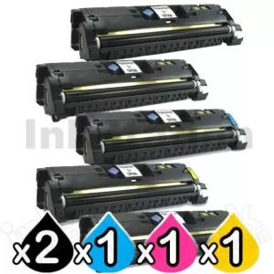 5 Pack HP C9700A-C9703A (121A) Compatible Toner Cartridges [2BK,1C,1M,1Y]