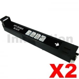 2 x HP CB380A (823A) Compatible Black Toner Cartridge - 16,500 Pages