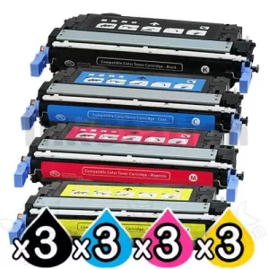 3 sets of 4 Pack HP CB400A-CB403A (642A) Compatible Toner Cartridges [3BK,3C,3M,3Y]