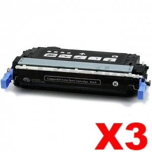 3 x HP CB400A (642A) Compatible Black Toner Cartridge - 7,500 Pages
