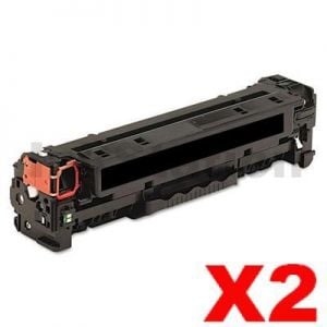 2 x HP CC530A (304A) Compatible Black Toner Cartridge - 3,500 Pages