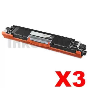 3 x HP CE310A (126A) Compatible Black Toner Cartridge  - 1,200 Pages