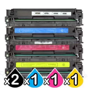 5 Pack HP CE320A-CE323A (128A) Compatible Toner Cartridges [2BK,1C,1M,1Y]