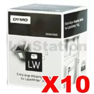 10 x Dymo SD0904980 Genuine White Label Roll 104mm x 159mm - 220 labels per roll