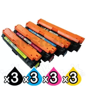 3 sets of 4 Pack HP CE740A-CE743A (307A) Compatible Toner Cartridges [3BK,3C,3M,3Y]