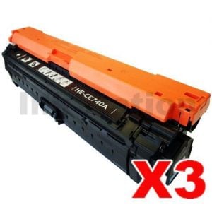 3 x HP CE740A (307A) Compatible Black Toner Cartridge - 7,000 Pages