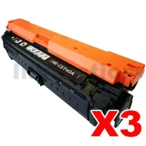 3 x HP CE740A (307A) Compatible Black Toner Cartridge - 7,000 Pages