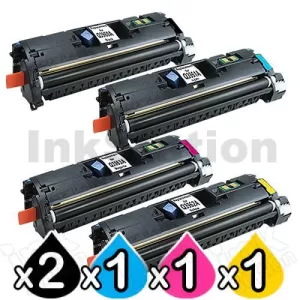5 Pack HP Q3960A-Q3963A (122A) Compatible Toner Cartridges [2BK,1C,1M,1Y]