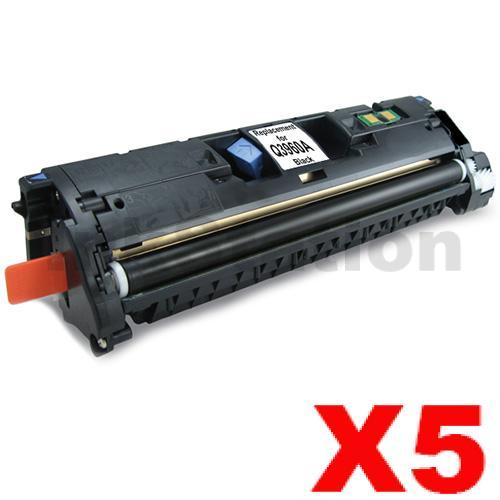 HP 5 x Q3960A (122A) Compatible Black Toner Cartridge - 5,000 Pages ...