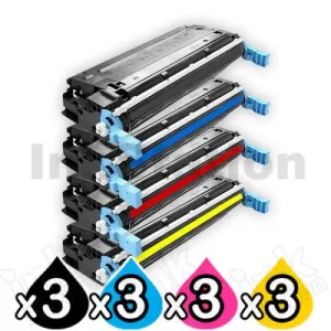 3 sets of 4 Pack HP Q5950A-Q5953A (643A) Compatible Toner Cartridges [3BK,3C,3M,3Y]