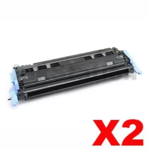 2 x HP Q6000A (124A) Compatible Black Toner Cartridge - 2,500 Pages