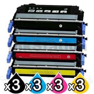 3 sets of 4 Pack HP Q6460A-Q6463A (644A) Compatible Toner Cartridges [3BK,3C,3M,3Y]