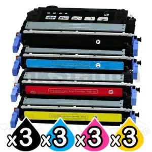3 sets of 4 Pack HP Q6460A-Q6463A (644A) Compatible Toner Cartridges [3BK,3C,3M,3Y]