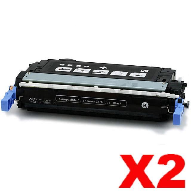 HP 2 x Q6460A (644A) Compatible Black Toner Cartridge 12,000 Pages