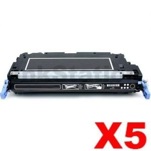 5 x HP Q6470A (501A) Compatible Black Toner Cartridge - 6,000 Pages