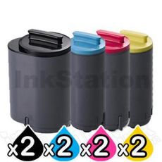 2 sets of 4 Pack Compatible Samsung CLP-350N 4 Colour Combo Toner Cartridge