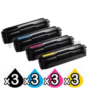 3 sets of 4 Pack Compatible Samsung CLP-415, CLX-4170, CLX-4195 Cartridge Combo CLT504S [3BK,3C,3M,3Y]